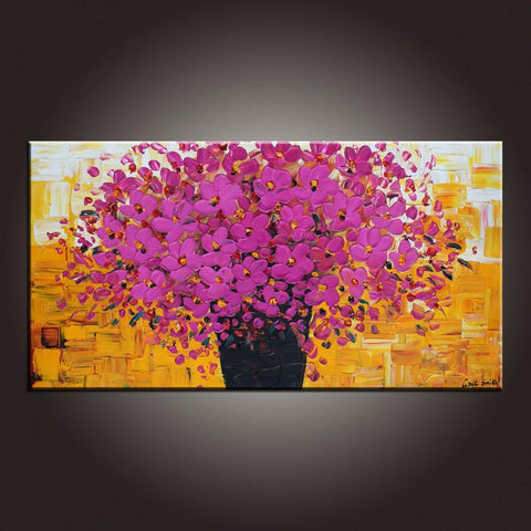 Contemporary Wall Art, Flower Painting, Modern Art, Art on Canvas, Abstract Art Painting, Canvas Painting, Dining Room Wall Art, Canvas Art-artworkcanvas