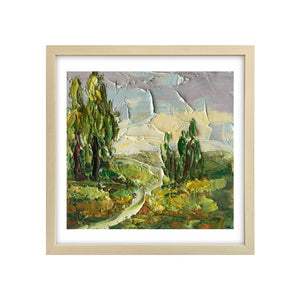 Mountain Tree Painting, Canvas Painting, Heavy Texture Oil Painting, Original Small Painting, 8X10 inch-artworkcanvas
