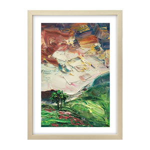 Mountain Sky Painting, Heavy Texture Oil Painting, Original Small Painting, 10X16 inch-artworkcanvas