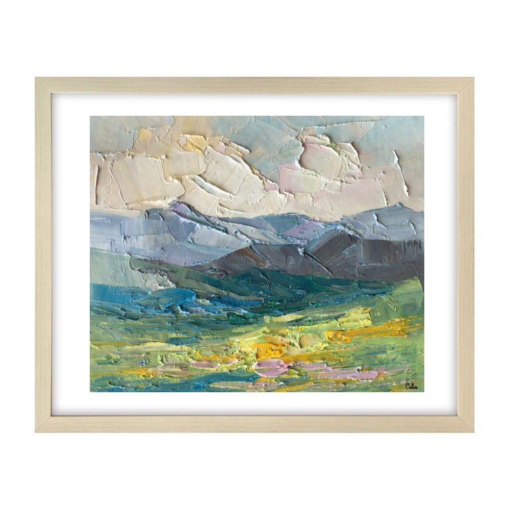 Small Oil Painting, Spring Mountain Cypress Tree Painting, Landscape Painting, Heavy Texture Art, 10X12 inch-artworkcanvas