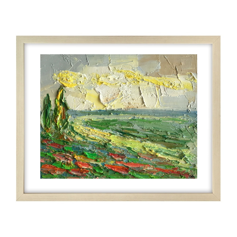 Landscape Painting, Cypress Landscape Painting, Small Oil Painting, Heavy Texture Oil Painting-artworkcanvas