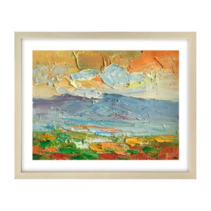 Small Oil Painting, Heavy Texture Oil Painting, Mountain Landscape Painting-artworkcanvas