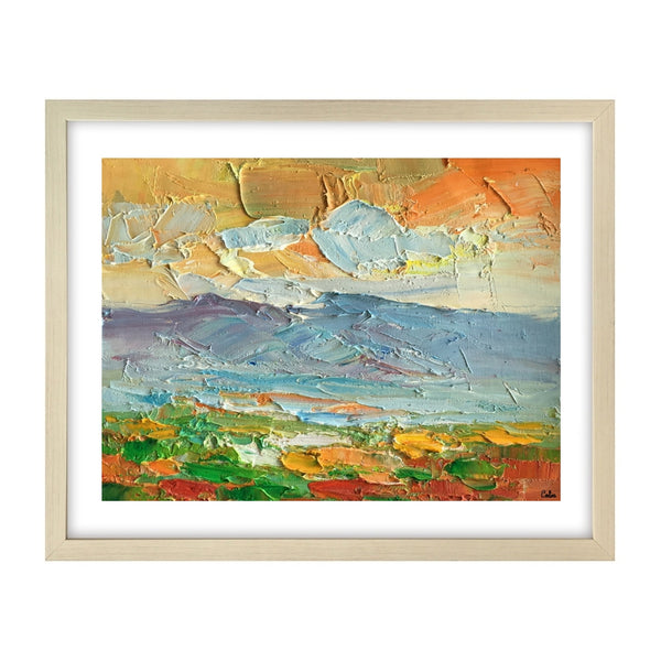 Small Oil Painting, Heavy Texture Oil Painting, Mountain Landscape Painting-artworkcanvas