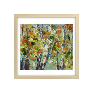 Heavy Texture Oil Painting, Autumn Tree Painting, Small Oil Painting, Abstract Painting-artworkcanvas