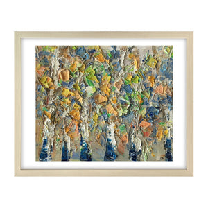 Abstract Painting, Autumn Birch Tree Painting, Small Oil Painting, Heavy Texture Art-artworkcanvas