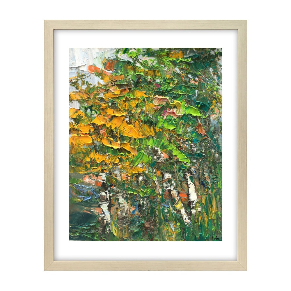 Abstract Landscape Painting, Small Oil Painting, Heavy Texture Oil Painting, Forest Tree Painting-artworkcanvas