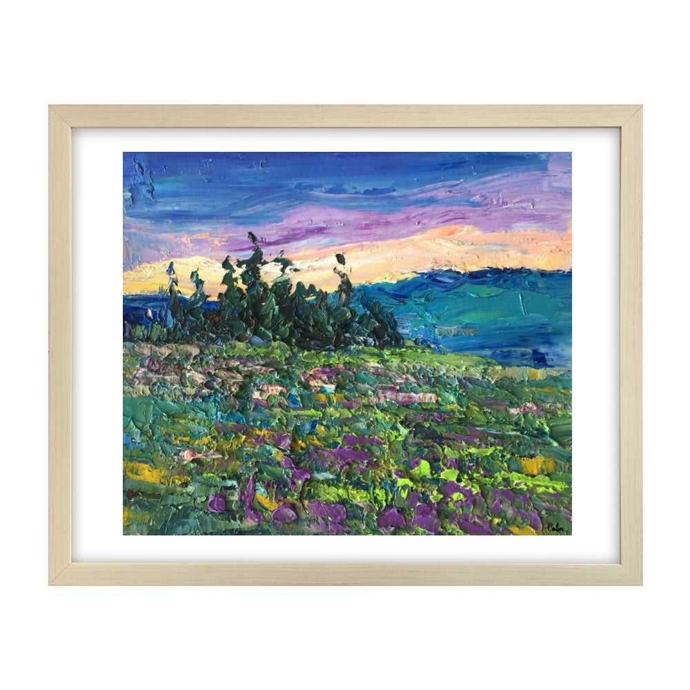 Landscape Painting, Mountain Tree Painting, Small Oil Painting, Heavy Texture Oil Painting-artworkcanvas