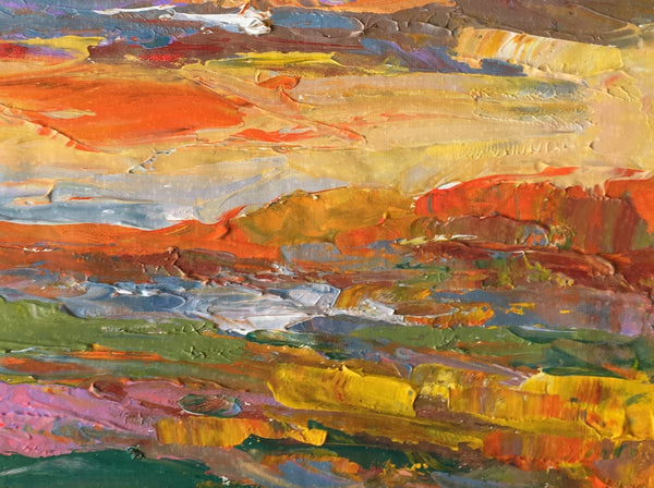 Heavy Texture Acrylic Painting, Small Painting, Abstract Landscape Art Painting, Original Artwork-artworkcanvas