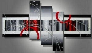 Abstract Canvas Painting, Huge Wall Art Paintings on Canvas, Acrylic Painting for Living Room, 5 Piece Wall Painting, Hand Painted Art-artworkcanvas