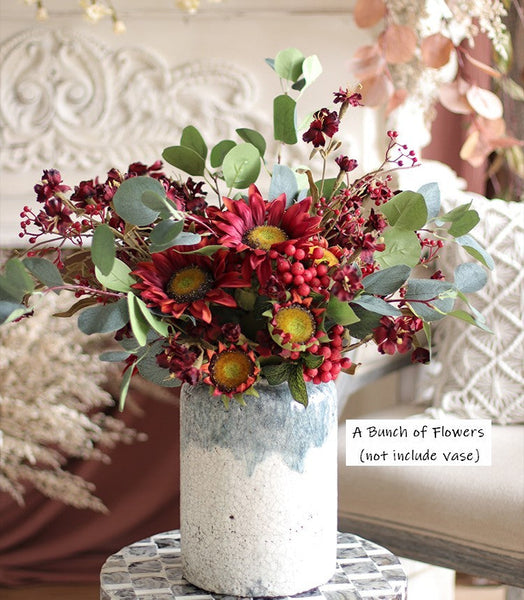 Large Bunch of Autumn Flowers, Unique Floral Arrangement for Home Decoration, Table Centerpiece, Real Touch Artificial Flowers for Living Room-artworkcanvas