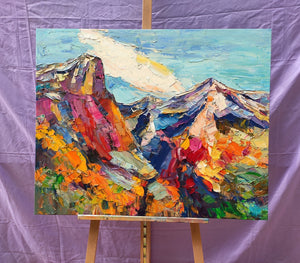Abstract Art Landscape, Canvas Wall Art Paintings, Mountain Landscape Painting, Custom Landscape Oil Painting-artworkcanvas