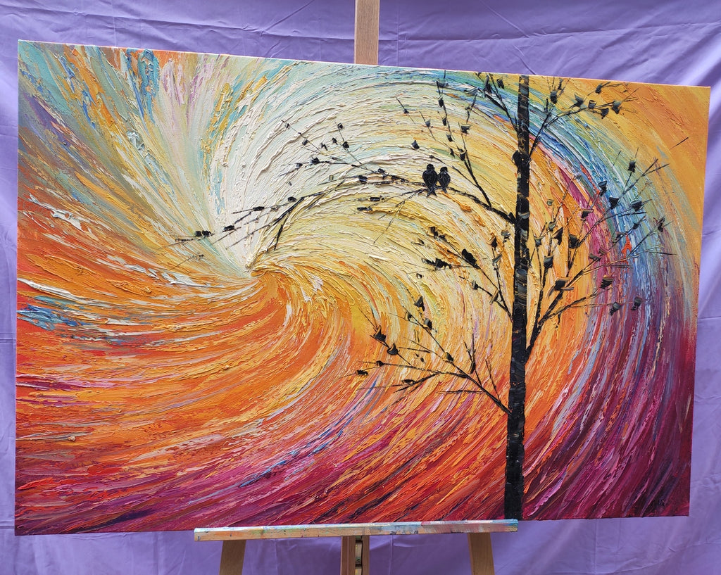 Bird at Wire Painting, Original Painting for Sale, Large Canvas Painti – Art  Painting Canvas