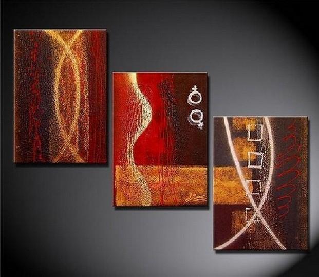 Large Abstract Oil Painting, 3 Panel Canvas, Modern Artwork Living Room, Acrylic Textured Art, Contemporary Pannel Painting