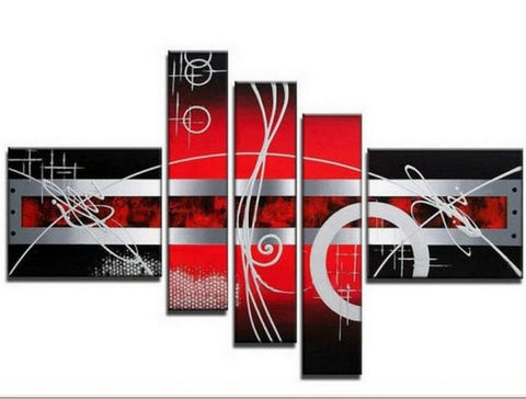 Canvas Wall Art, Canvas Painting, Huge Art, 5 Piece Wall Art, Large Wall Art, Abstract Painting, Hand Painted Art, Group Art-artworkcanvas