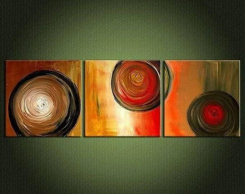 Red Art, Abstract Painting, Large Oil Painting, Living Room Wall Art, Modern Art, 3 Piece Wall Art, Huge Painting-artworkcanvas
