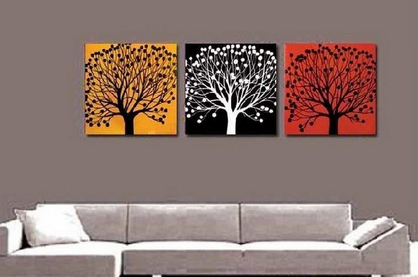 Tree of Life Painting, Abstract Painting, Large Oil Painting, Living Room Wall Art, Modern Art, 3 Piece Wall Art, Huge Art-artworkcanvas