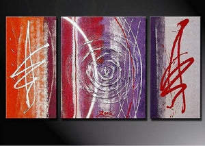 3 Piece Canvas Painting, Tree of Life Painting, Hand Painted Wall Art