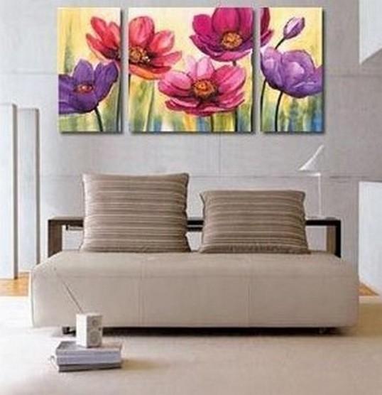 Flower Painting, Canvas Wall Art, Abstract Art, Canvas Painting, Large Oil Painting, Living Room Wall Art, Modern Art, 3 Piece Art, Huge Art-artworkcanvas