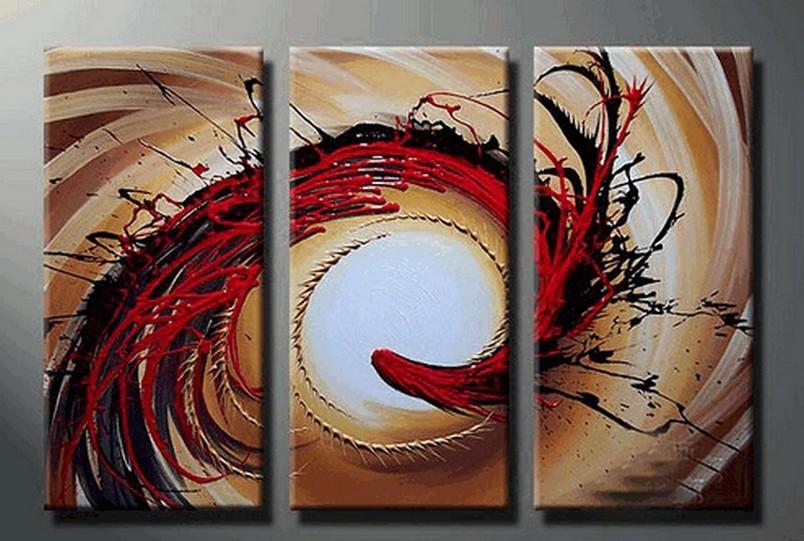 Colorful Lines, Large Painting, Living Room Wall Art, Contemporary Art, 3 Piece Oil Painting, Large Wall Art, Ready to Hang-artworkcanvas