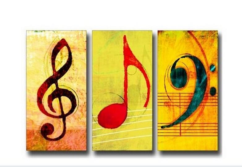 Musical Notes, Abstract Painting, Large Painting, Living Room Wall Art, Contemporary Art, 3 Piece Oil Painting, Canvas Wall Art, Ready to Hang-artworkcanvas