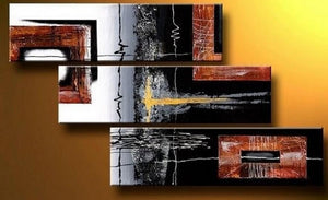 Black Modern Wall Art, Bedroom Wall Art Paintings, Abstract Canvas Painting, Abstract Canvas Art, Acrylic Painting for Sale, 3 Piece Wall Art-artworkcanvas