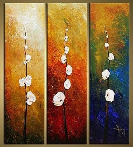 Flower Art, Bedroom Wall Art, Canvas Painting, Abstract Art, Large Art, Wall Painting, Abstract Painting, Acrylic Art, 3 Piece Wall Art, Canvas Art-artworkcanvas