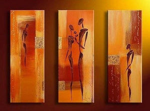 Large Painting, Abtract Figure Art, Bedroom Wall Art, Canvas Painting, Abstract Art, Abstract Painting, Acrylic Art, 3 Piece Wall Art, Canvas Art-artworkcanvas