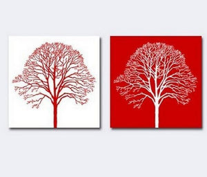 Red and White Art, Tree of Life Painting, Canvas Painting, Abstract Art, Abstract Painting, Wall Art, Wall Hanging, Dining Room Wall Art, Hand Painted Art-artworkcanvas