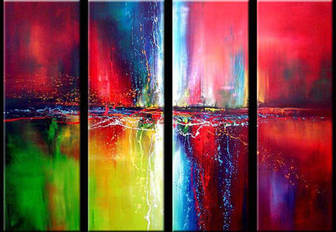 Living Room Wall Art Ideas, Abstract Art, Canvas Painting, Simple Abstract Painting, 4 Piece Wall Art, Wall Painting, Abstract Wall Art Paintings, Ready to Hang-artworkcanvas