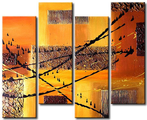 Large Canvas Art for Living Room, Abstract Canvas Painting, Abstract Painting for Sale, 4 Piece Wall Art, Large Abstract Wall Art Paintings-artworkcanvas