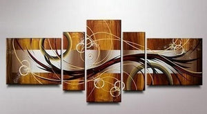 Abstract Lines Art, Canvas Art Painting, Huge Wall Art, Acrylic Art, 5 Piece Wall Painting, Canvas Painting, Hand Painted Art-artworkcanvas
