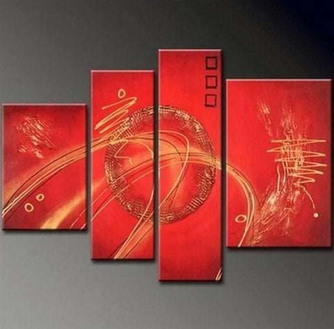 Abstract Wall Art, Red Abstract Painting, Modern Art, Extra Large Wall Art, Contemporary Art, Wall Hanging-artworkcanvas