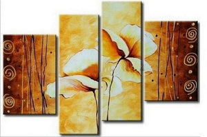 Abstract Art, Lotus Flower Painting, Large Painting, Abstract Painting, Dining Room Wall Art, Modern Art, Wall Art, Contemporary Art-artworkcanvas