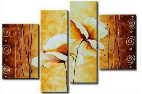 Abstract Art, Lotus Flower Painting, Large Painting, Abstract Painting, Dining Room Wall Art, Modern Art, Wall Art, Contemporary Art-artworkcanvas