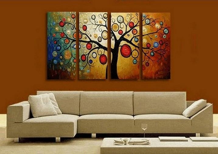 Abstract Painting, Tree of Life Painting, Abstract Art, 4 Piece Canvas Art, Contemporary Art, Modern Art-artworkcanvas