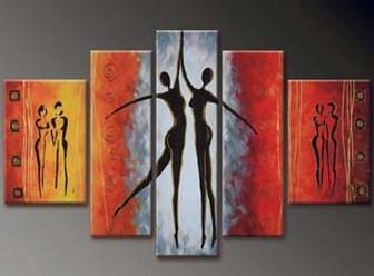 Dancing Figure Painting, Abstract Art, Canvas Painting, Wall Art, Large Art, Abstract Painting, Large Canvas Art, 5 Piece Wall Art, Bedroom Wall Art-artworkcanvas