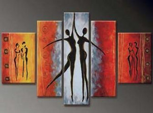 Dancing Figure Painting, Abstract Art, Canvas Painting, Wall Art, Large Art, Abstract Painting, Large Canvas Art, 5 Piece Wall Art, Bedroom Wall Art-artworkcanvas