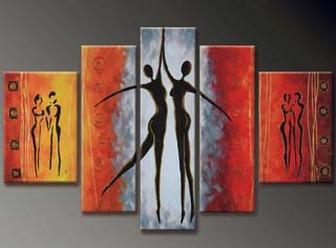 Dancing Figure Painting, Abstract Art, Canvas Painting, Wall Art, Large Art, Abstract Painting, Large Canvas Art, 5 Piece Wall Art, Bedroom Wall Art-artworkcanvas