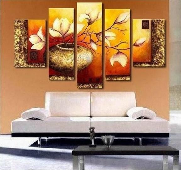 Abstract Flower Painting, Large Abstract Painting, Acrylic Flower Painting, Heavy Texture Painting, Living Room Wall Art Painting-artworkcanvas