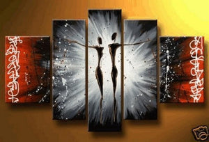 Dancing Figure Painting, Canvas Painting, Wall Art, Large Art, Abstract Painting, 5 Piece Wall Art, Bedroom Wall Art-artworkcanvas