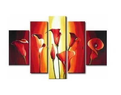 Flower Art, Canvas Painting, Abstract Art, Calla Lily Painting, Large Canvas Art, Abstract Painting, 5 Piece Wall Art, Modern Art, Acrylic Art-artworkcanvas
