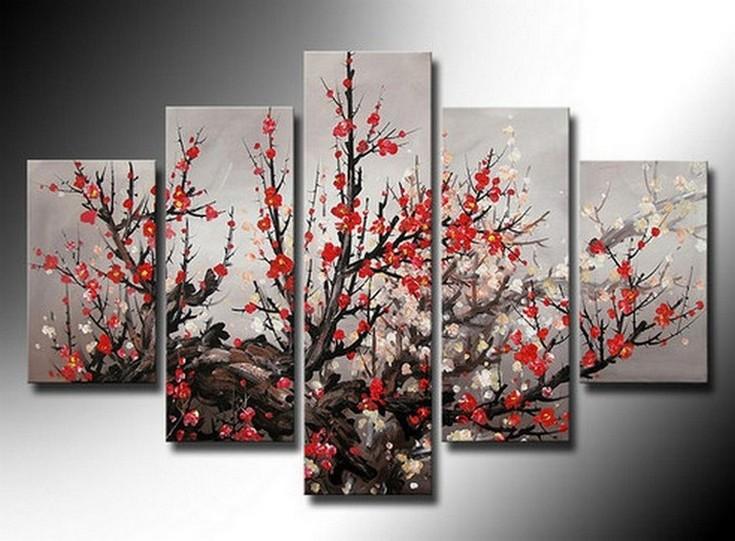 Large Art, Abstract Art, Bedroom Art Painting, Abstract Painting, Canvas Painting, 5 Piece Wall Art, Canvas Art Painting, Flower Painting, Ready to Hang-artworkcanvas