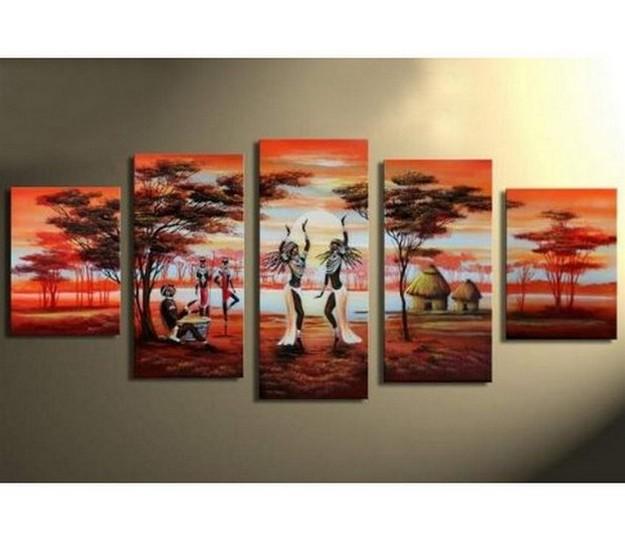 Large Canvas Art, Abstract Art, African Art, Dancing Girl Painting, Canvas Painting, Abstract Painting, Living Room Art painting, 5 Piece Art, Modern Art-artworkcanvas