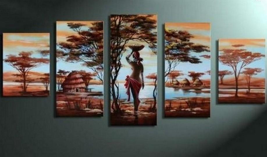 Canvas Painting, Abstract Painting, 5 Piece Canvas Art, Abstract Art, African Art, African Girl Painting, African Woman Painting, Modern Art-artworkcanvas