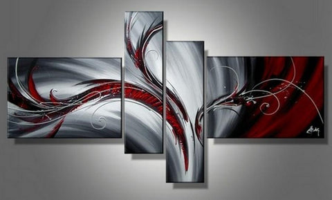 Canvas Art Painting, Large Wall Art Ideas for Living Room, Abstract Abstract Painting, Acrylic Abstract Art, 4 Piece Wall Art, Hand Painted Canvas Art-artworkcanvas