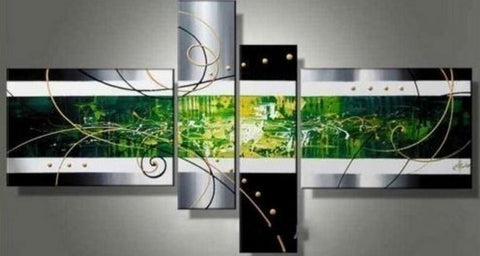 Simple Canvas Art Painting, Acrylic Art on Canvas, Abstract Art on Sale, 4 Panel Wall Art Paintings, Hand Painted Art, Simple Modern Art-artworkcanvas