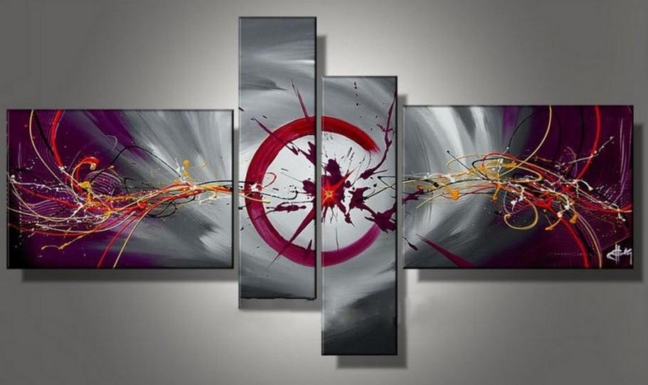 Large Canvas Art Painting, Large Wall Paintings for Living Room, Abstract Canvas Painting, 4 Panel Canvas Painting, Hand Painted Art on Canvas-artworkcanvas