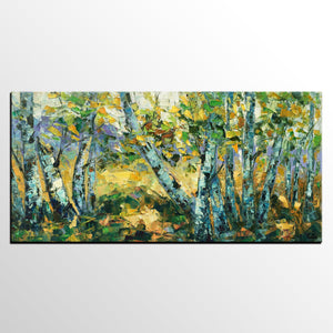 Landscape Wall Art Paintings, Custom Palette Knife Paintings, Autumn Tree Painting, Impression Painting, Landscape Painting on Canvas-artworkcanvas