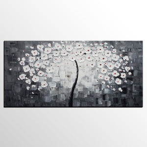 Custom Extra Large Painting, Flower Tree Painting, Abstract Art Paintings-artworkcanvas