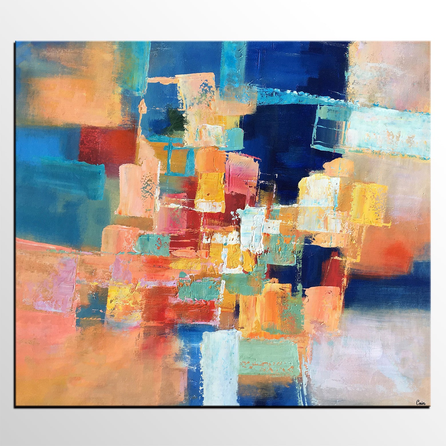 Oil Painting, Abstract Painting, Modern Art, Canvas Art, Bedroom Wall Art, Canvas Painting, Colorful Sky Painting, Landscape Painting-artworkcanvas